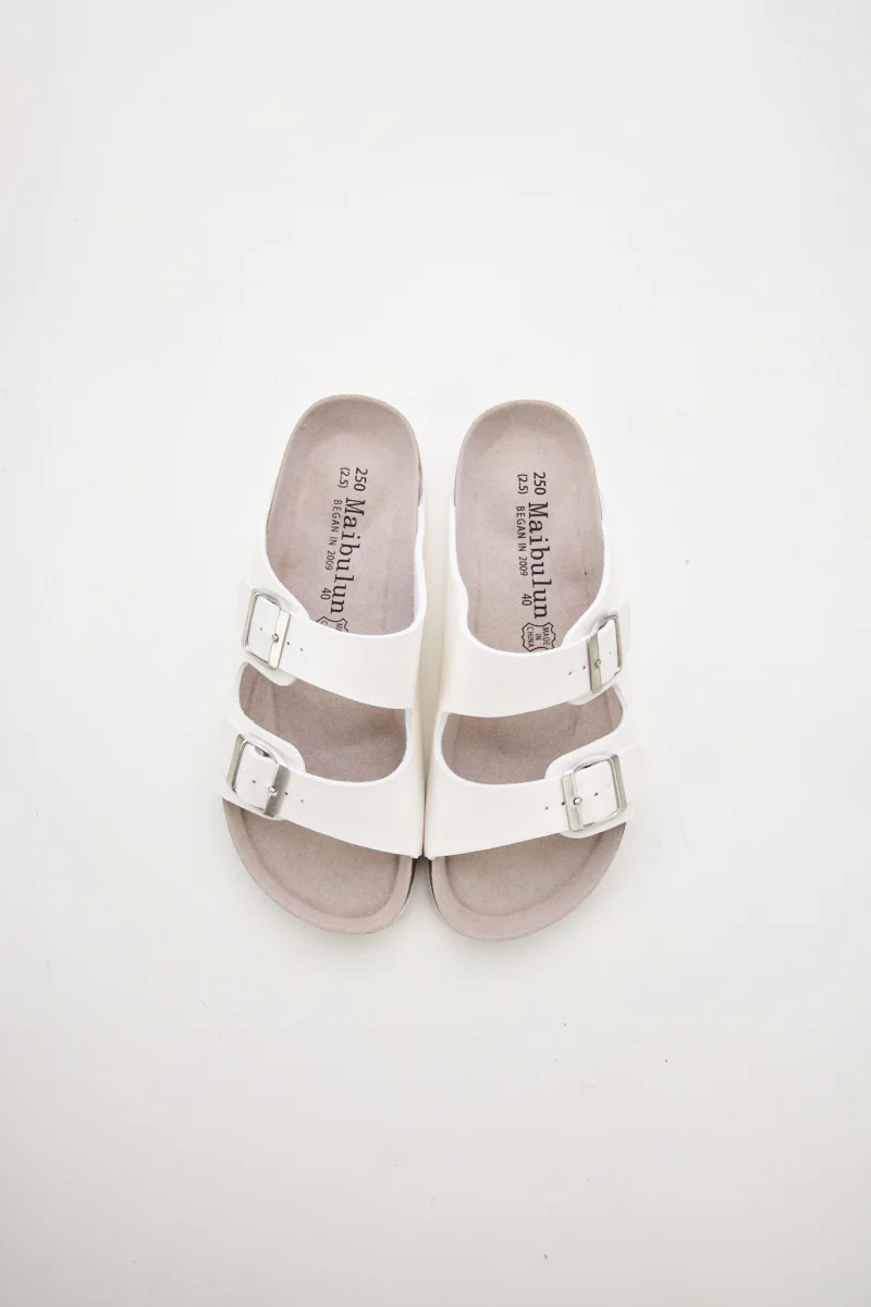 Maibulun | Signature Double Strap Footbed Sandal - White - Image 8