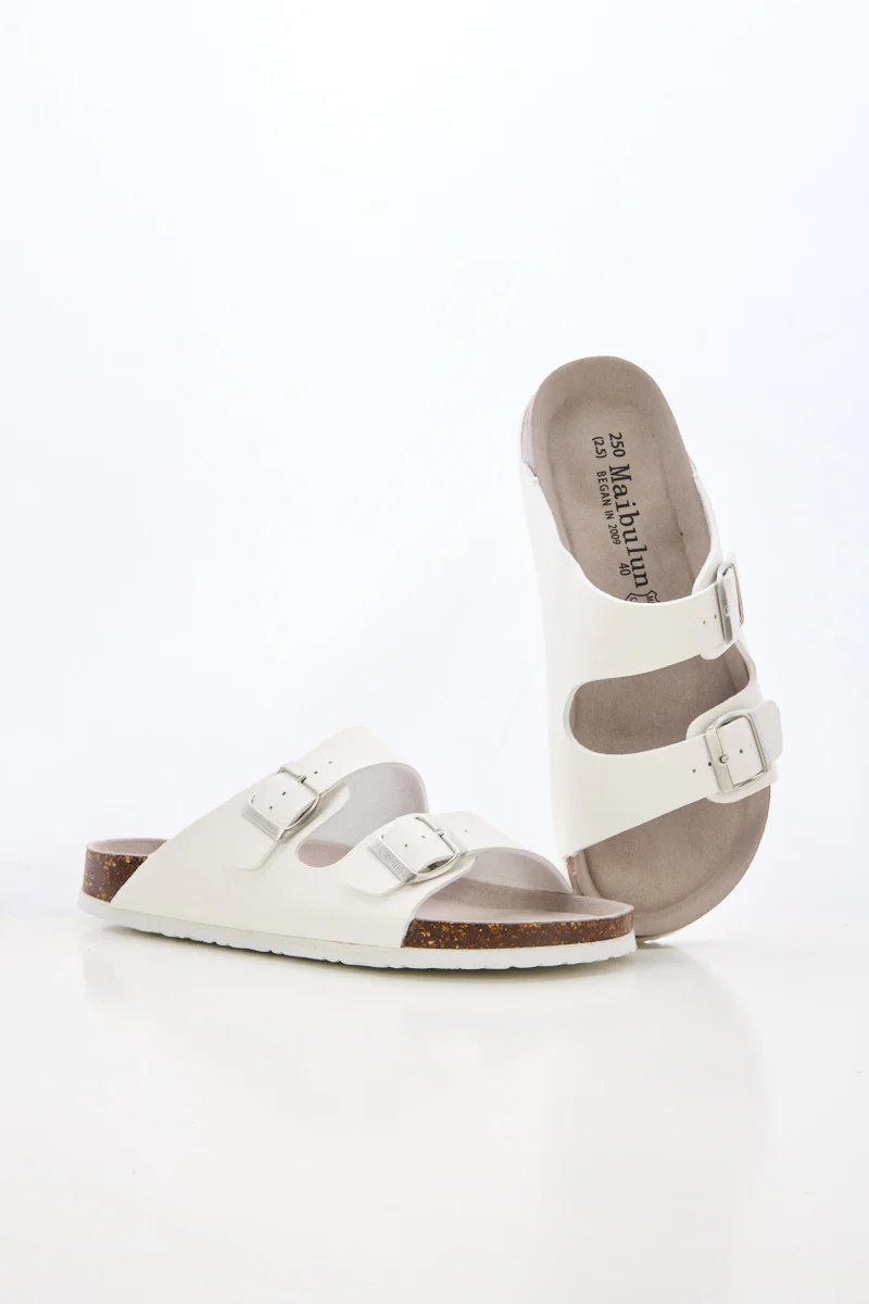 Maibulun | Signature Double Strap Footbed Sandal - White - Image 9