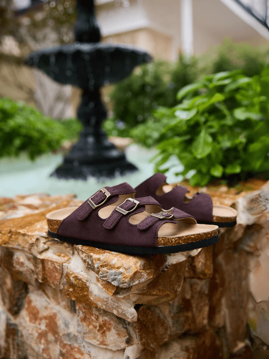 Maibulun | Signature Tri Strap Suede Footbed Sandal - Brown - Image 10