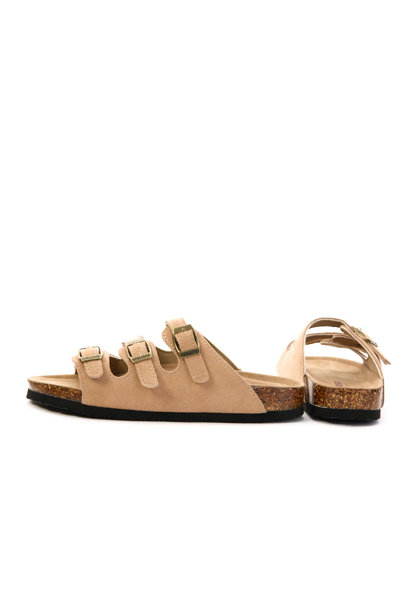 Maibulun | Signature Tri Strap Suede Footbed Sandal - Khaki - Image 10