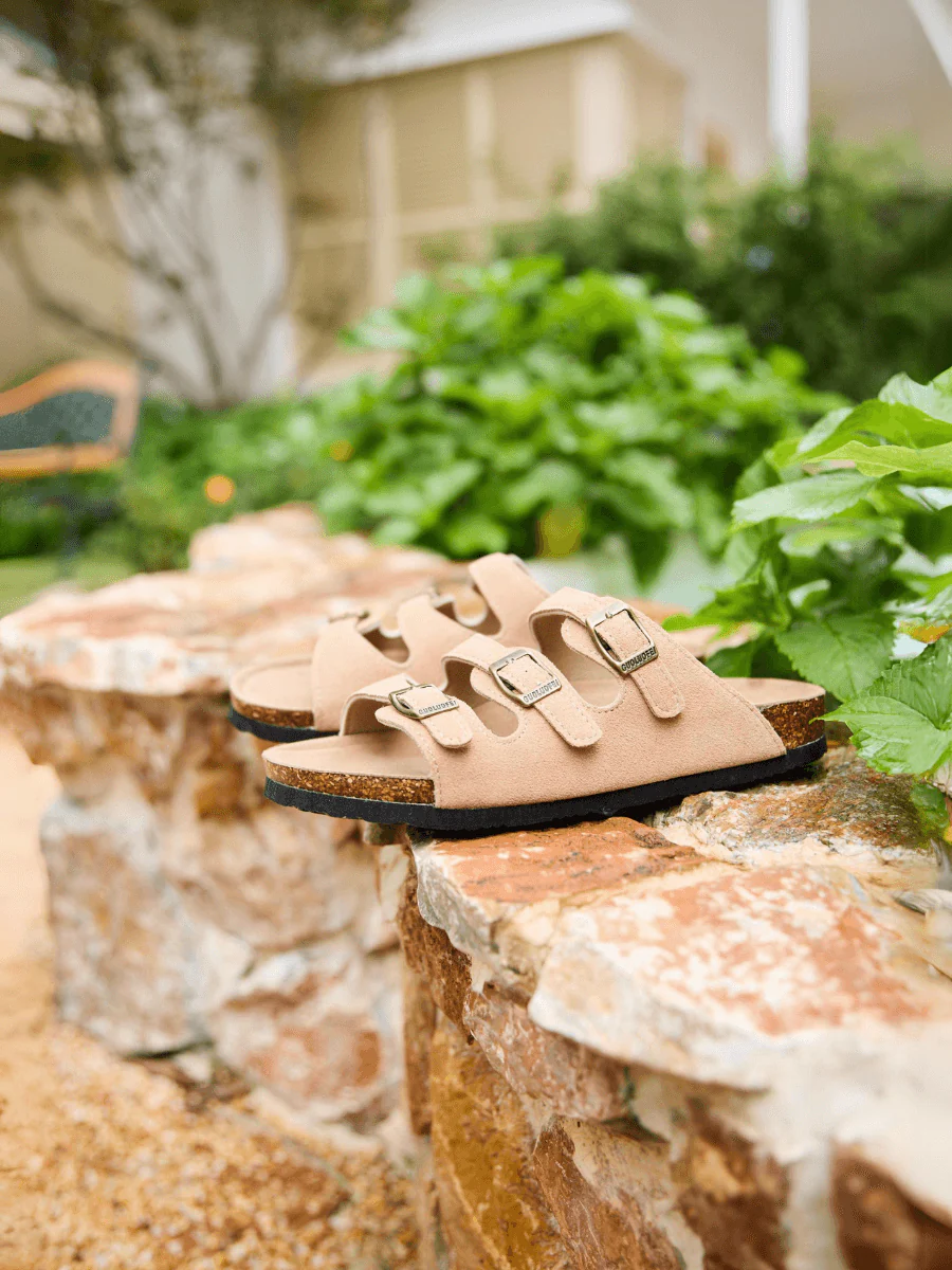 Maibulun | Signature Tri Strap Suede Footbed Sandal - Khaki - Image 6