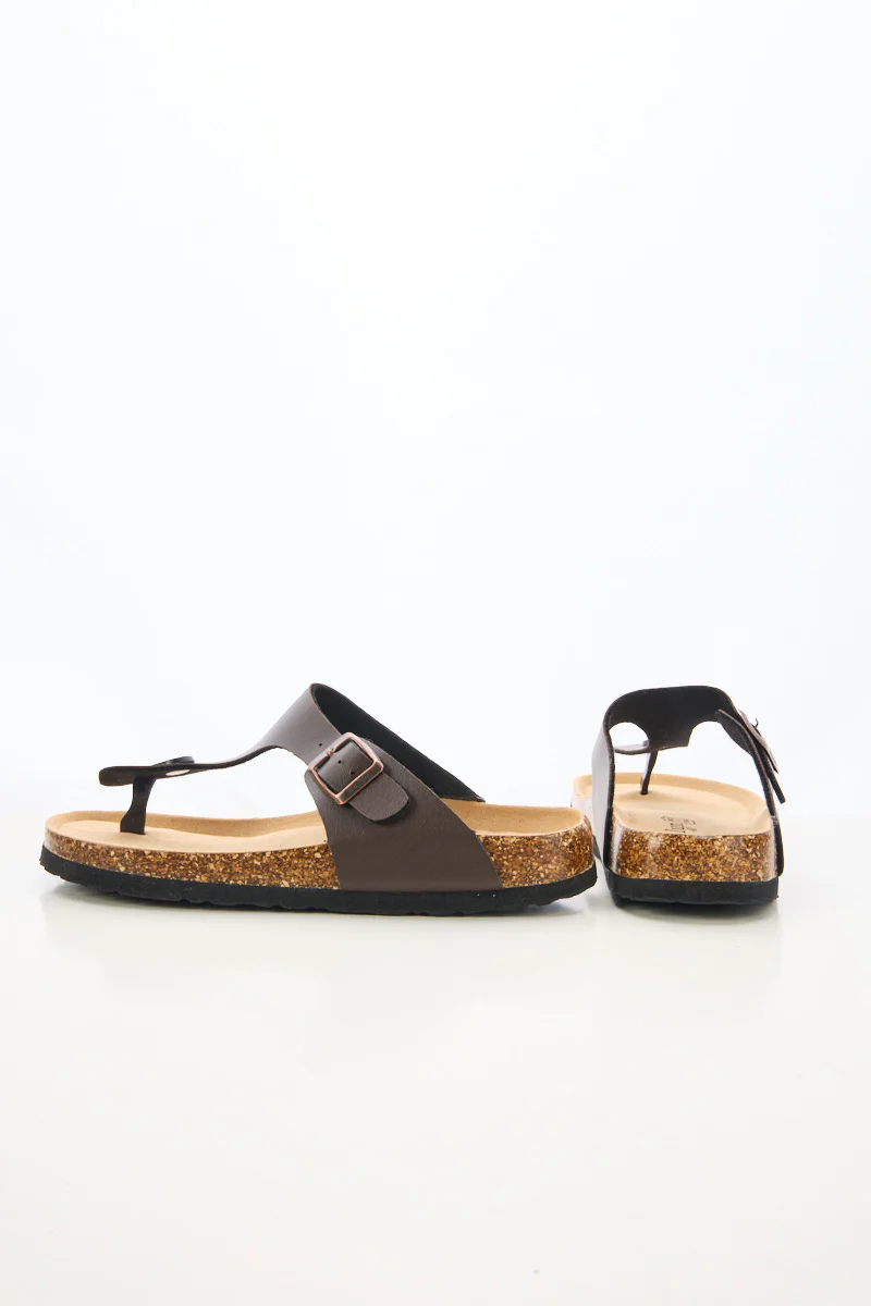 Maibulun | T-Strap Footbed Sandal - Brown - Image 10