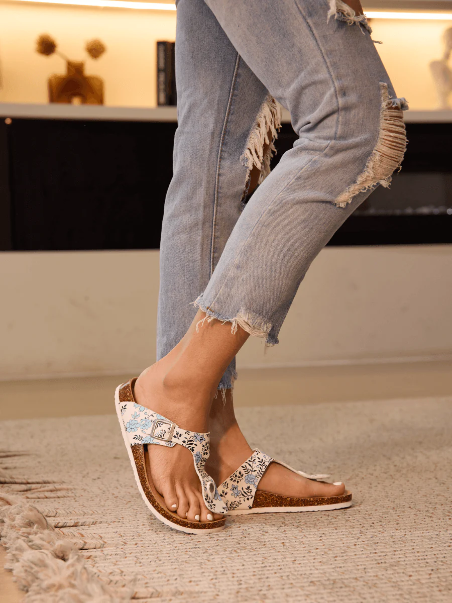 Maibulun | T-Strap Footbed Sandal - Floral - Image 2