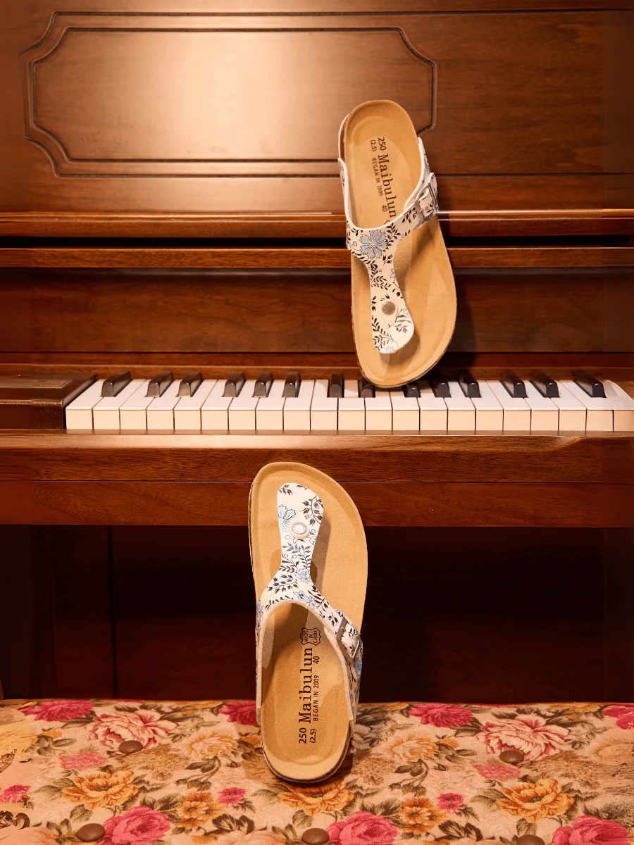 Maibulun | T-Strap Footbed Sandal - Floral - Image 6