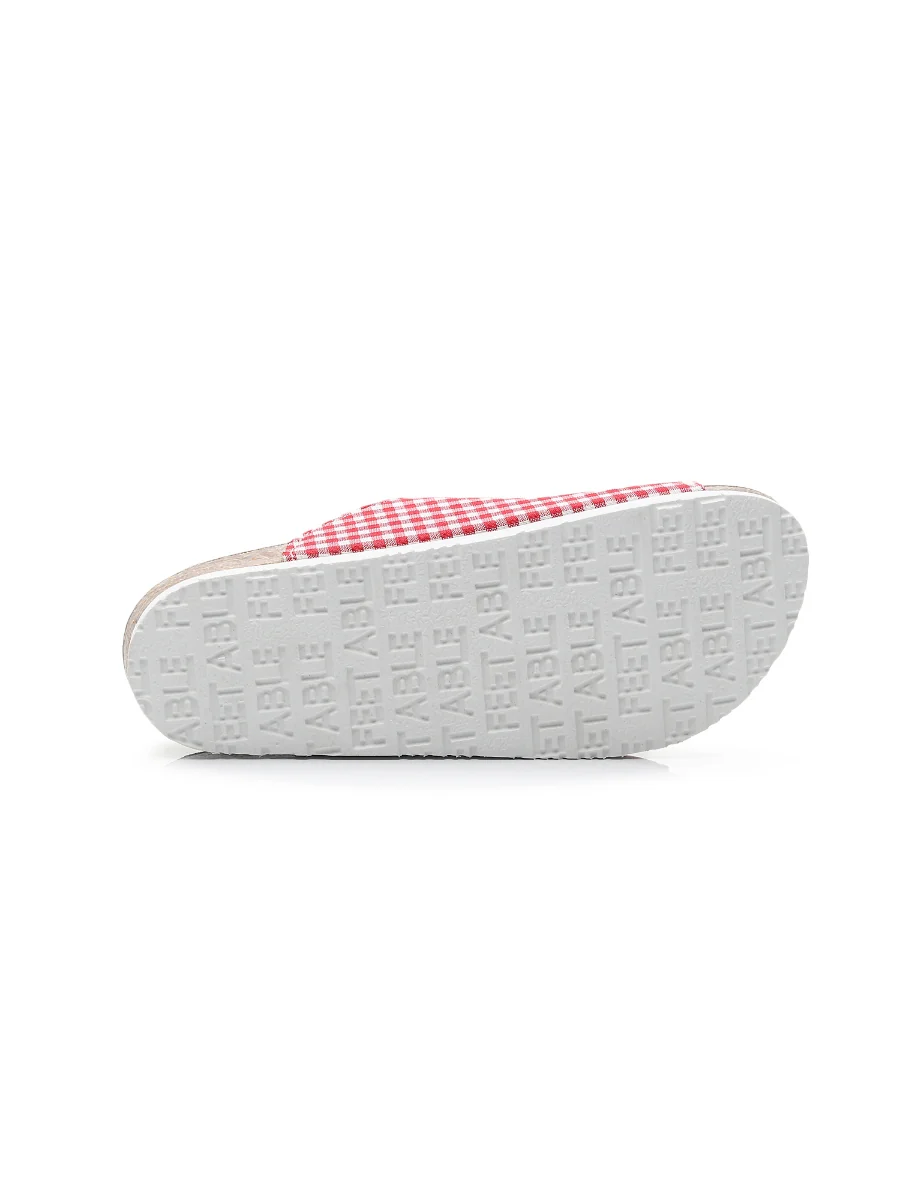 Maibulun | Tartan Gingham Double-Buckle Sandals Slides - Red - Image 8