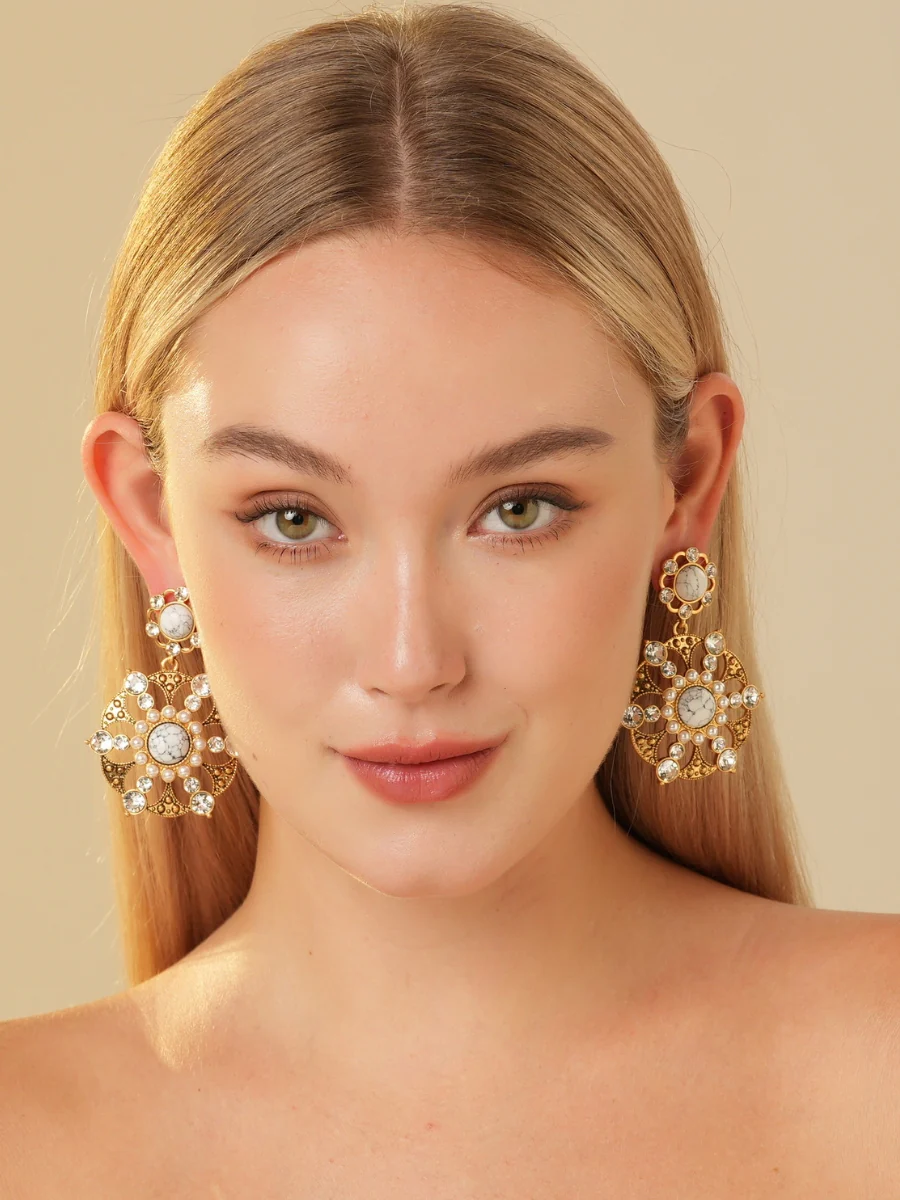Make Wish Gemstone Gold Plated Earrings - Image 3