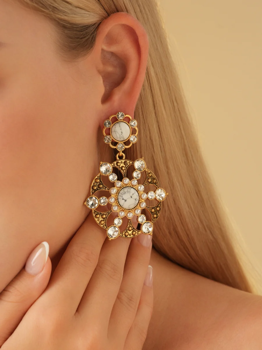 Make Wish Gemstone Gold Plated Earrings - Image 4
