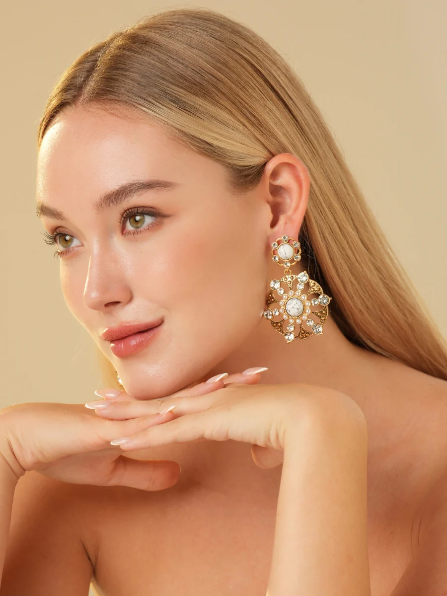Make Wish Gemstone Gold Plated Earrings - Image 5