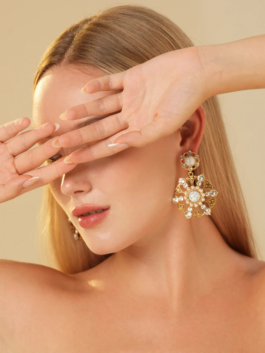 Make Wish Gemstone Gold Plated Earrings - Image 6