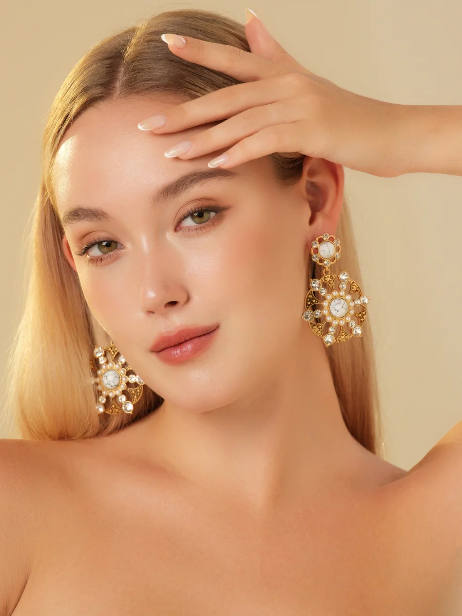 Make Wish Gemstone Gold Plated Earrings - Image 7