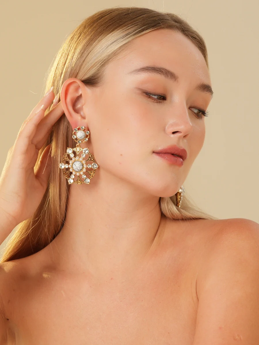 Make Wish Gemstone Gold Plated Earrings - Image 8