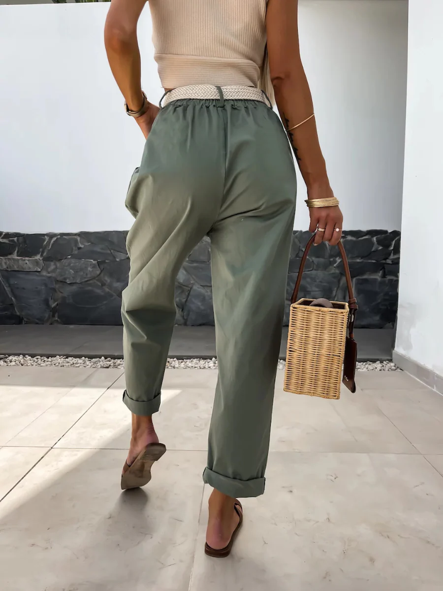 Mandy High Rise Denim Pants - Sage - Image 5