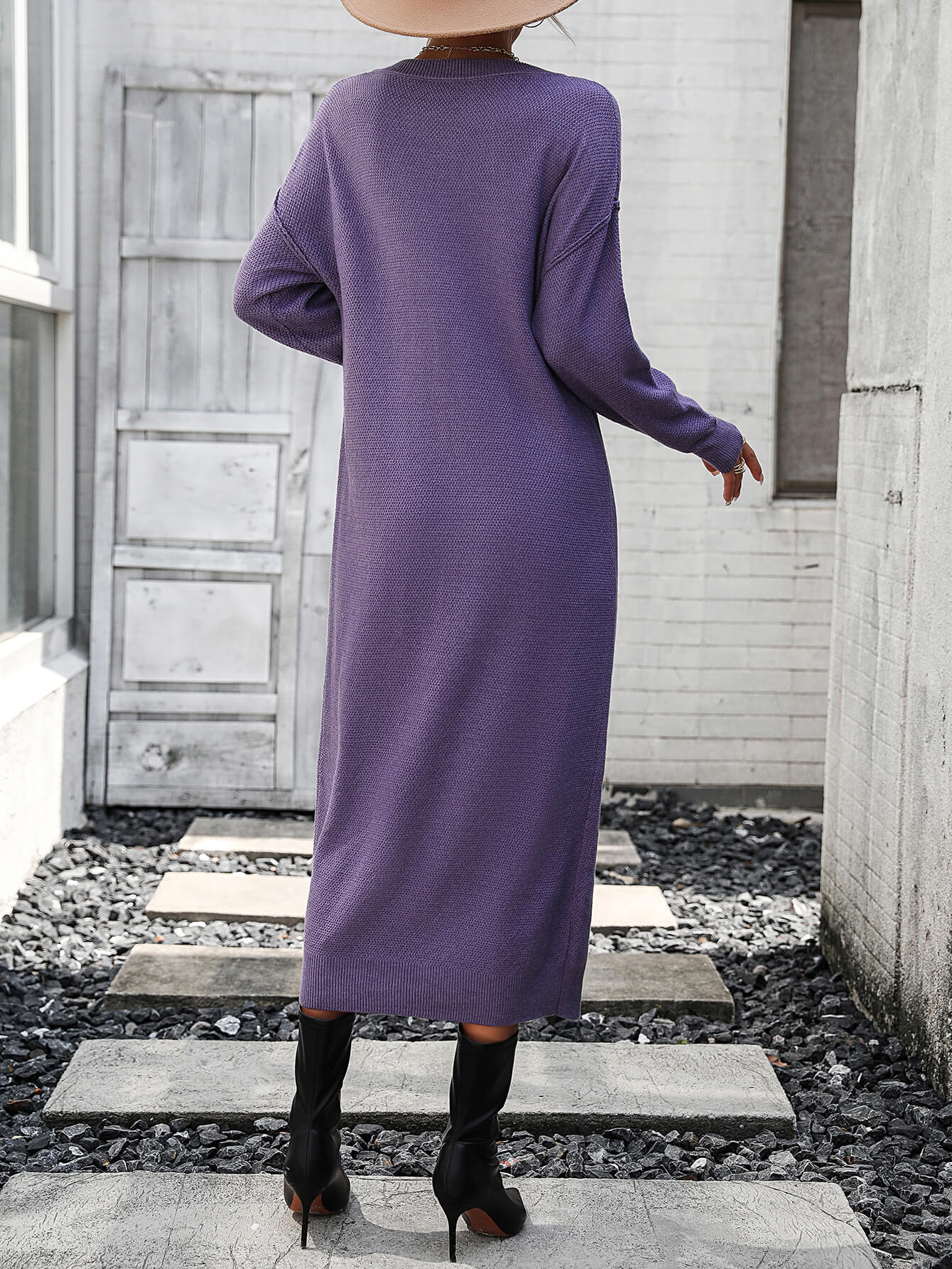 Massey Knit Midi Sweater Dress - Mauve - Image 3