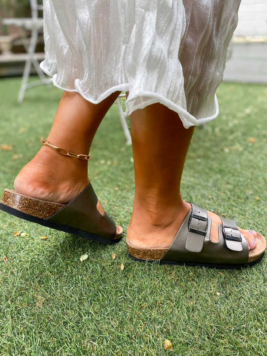 Matte Double-Buckle-up Sandals - Maibulun - Image 4