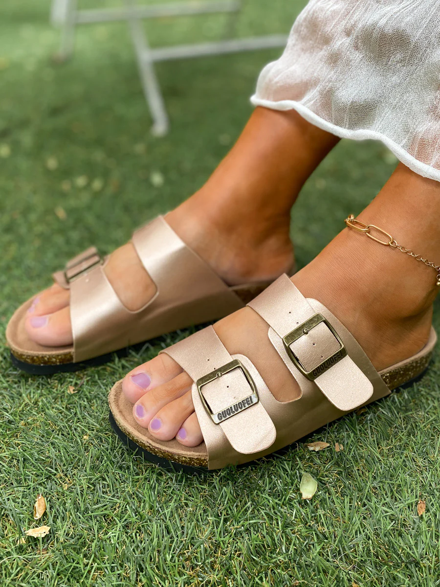 Matte Double-Buckle-up Sandals - Maibulun - Image 5