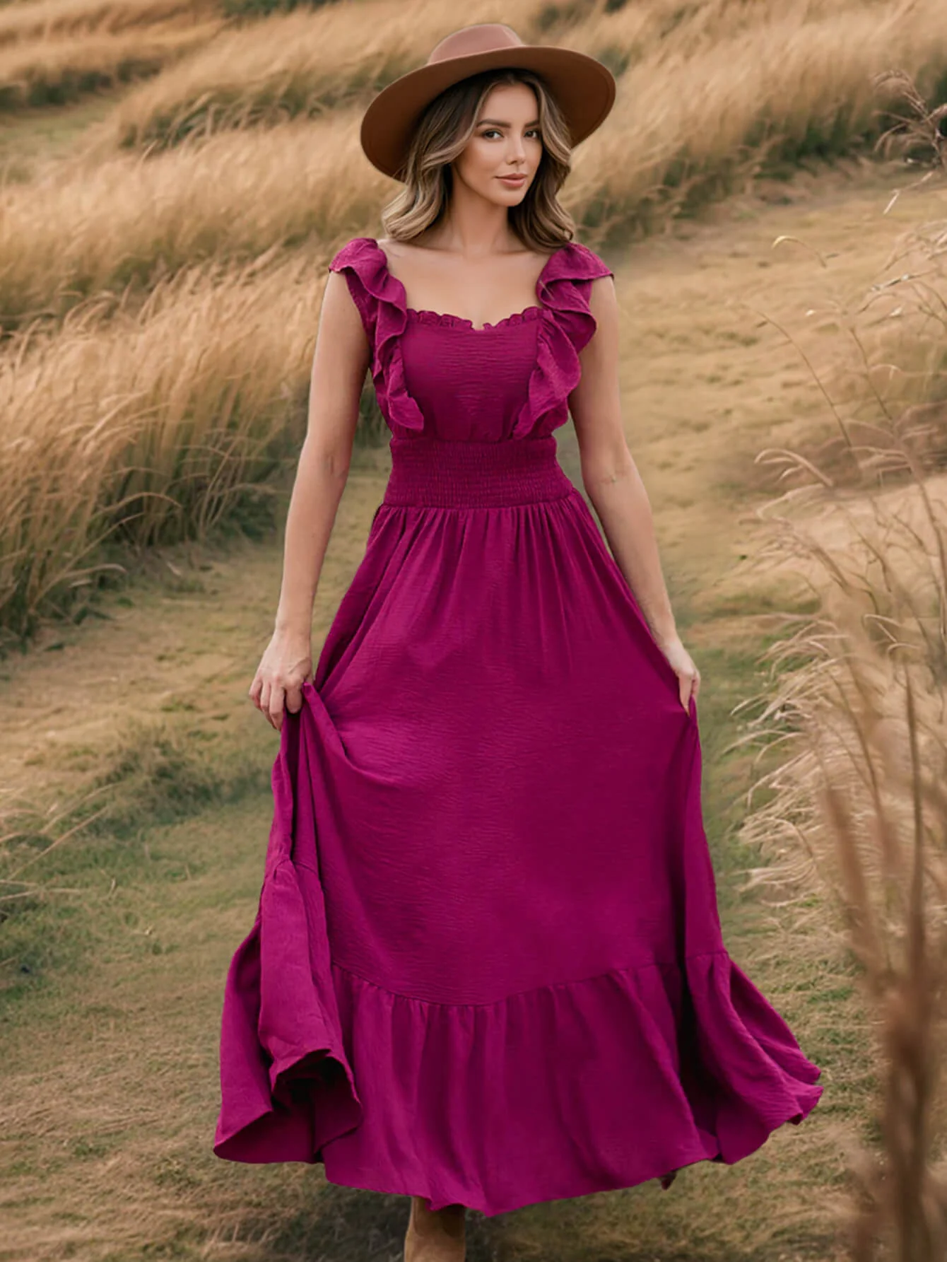 Meralda Ruffle Shoulder Maxi Dress - Image 12