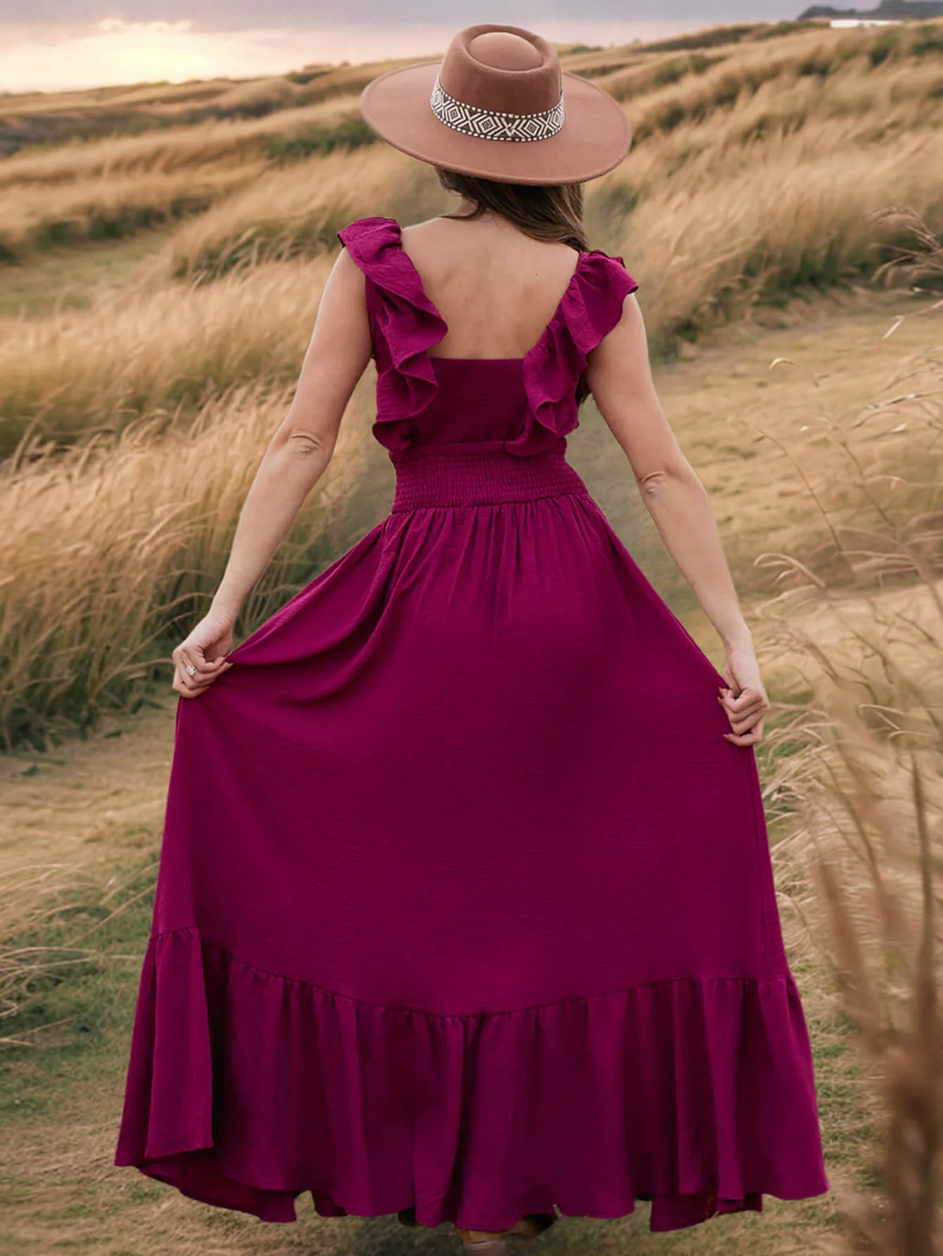 Meralda Ruffle Shoulder Maxi Dress - Image 14