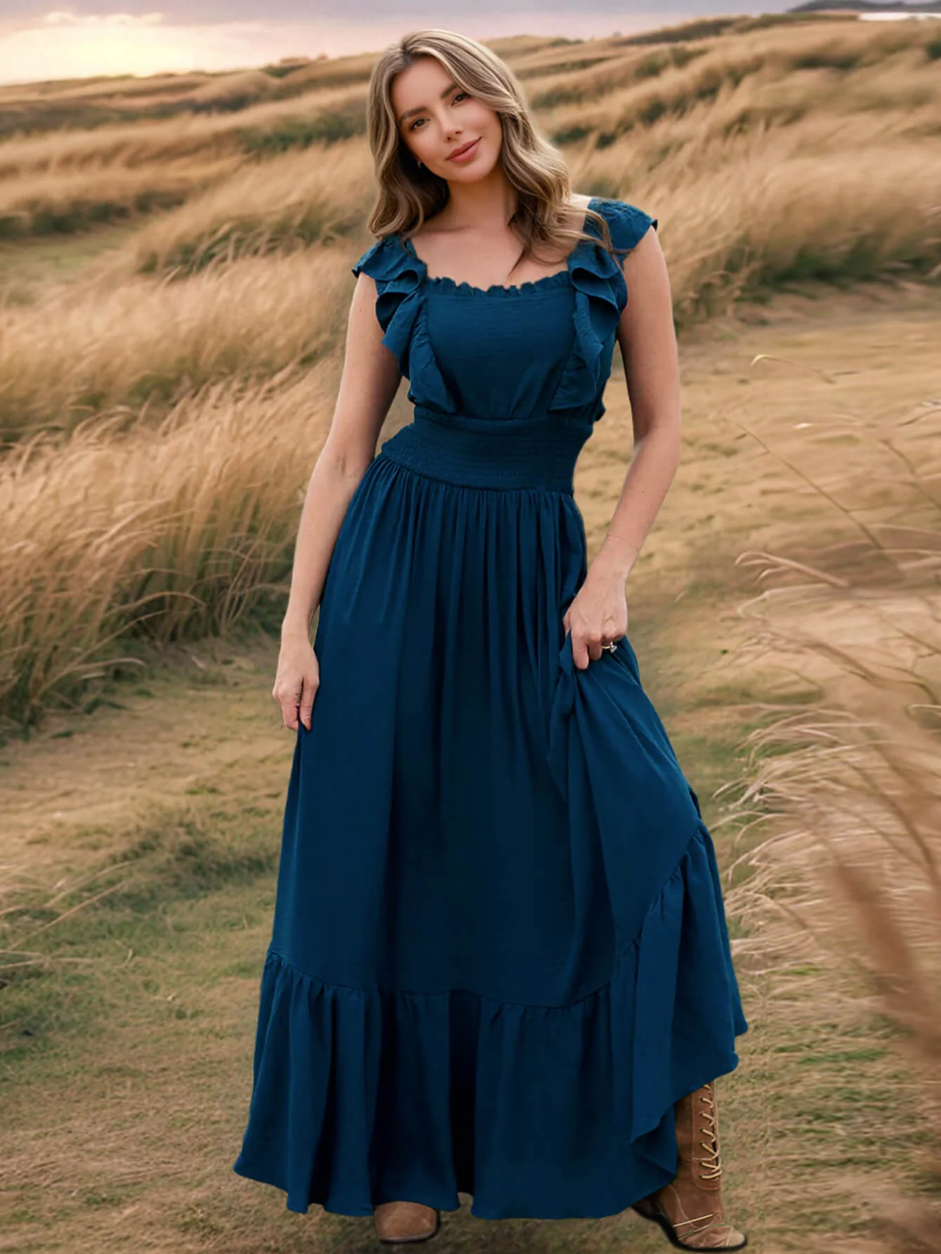 Meralda Ruffle Shoulder Maxi Dress - Image 16