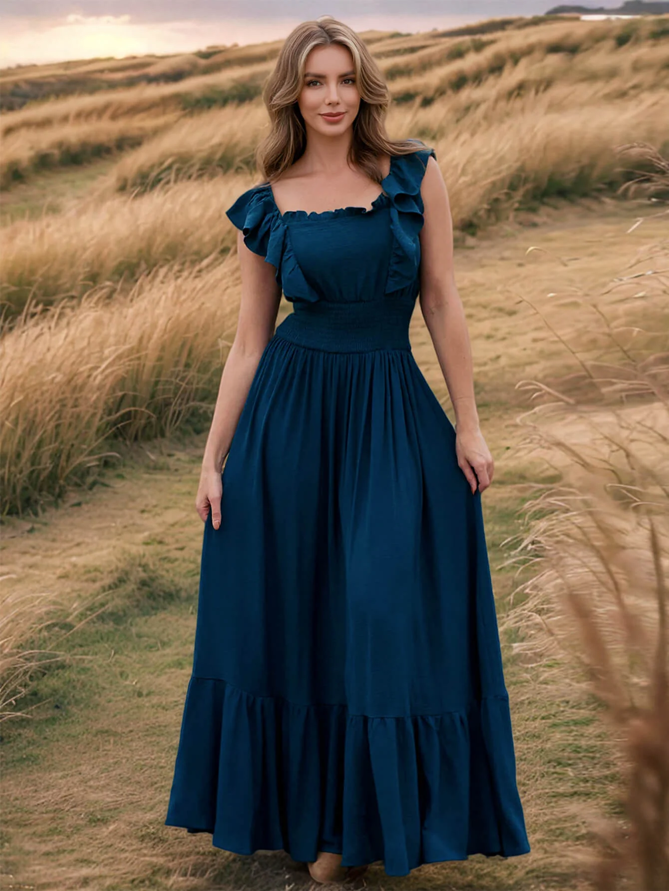 Meralda Ruffle Shoulder Maxi Dress - Image 18