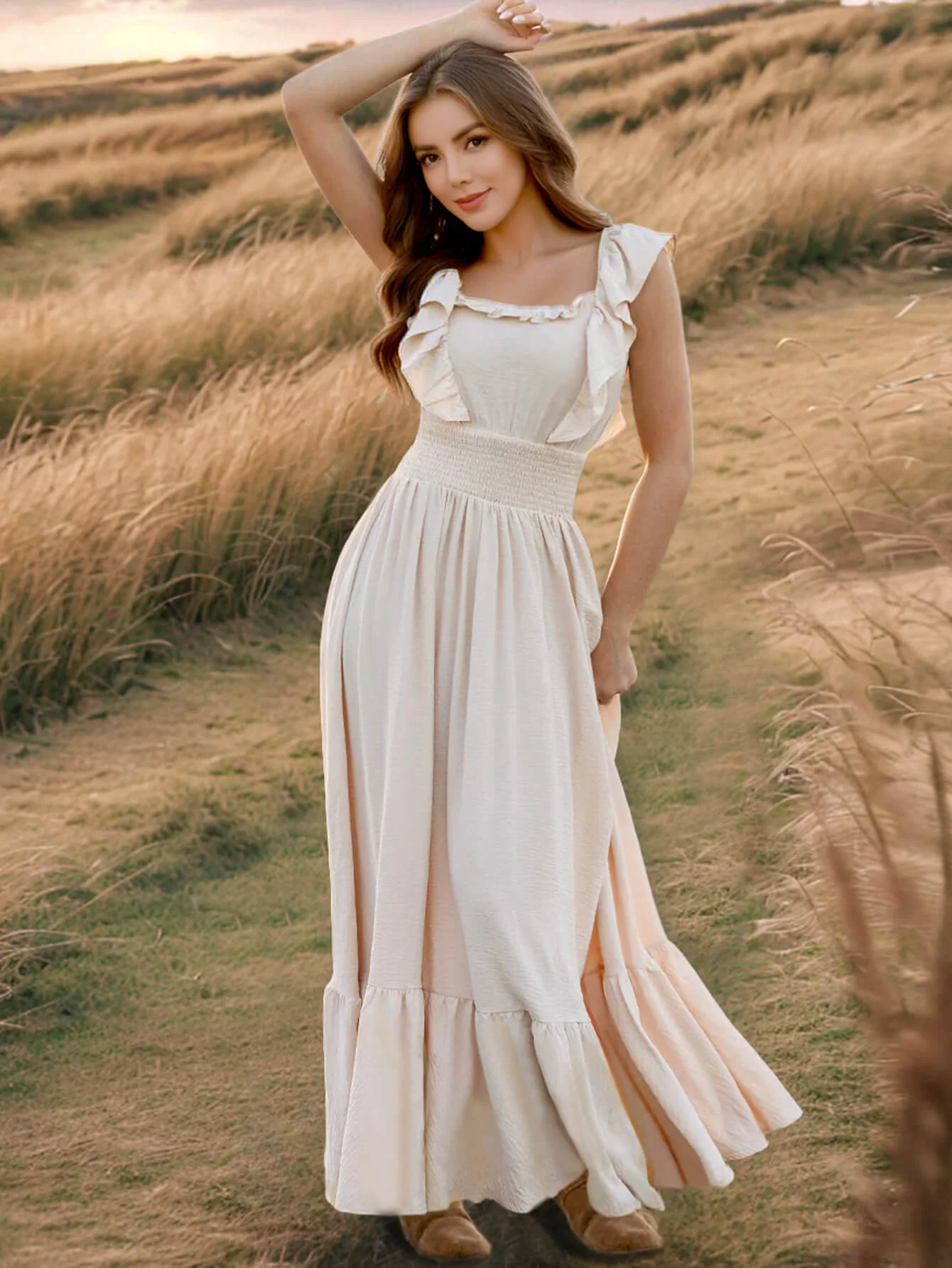 Meralda Ruffle Shoulder Maxi Dress - Image 2