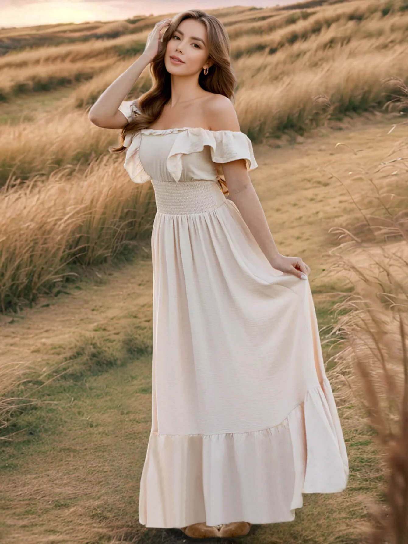 Meralda Ruffle Shoulder Maxi Dress - Image 3