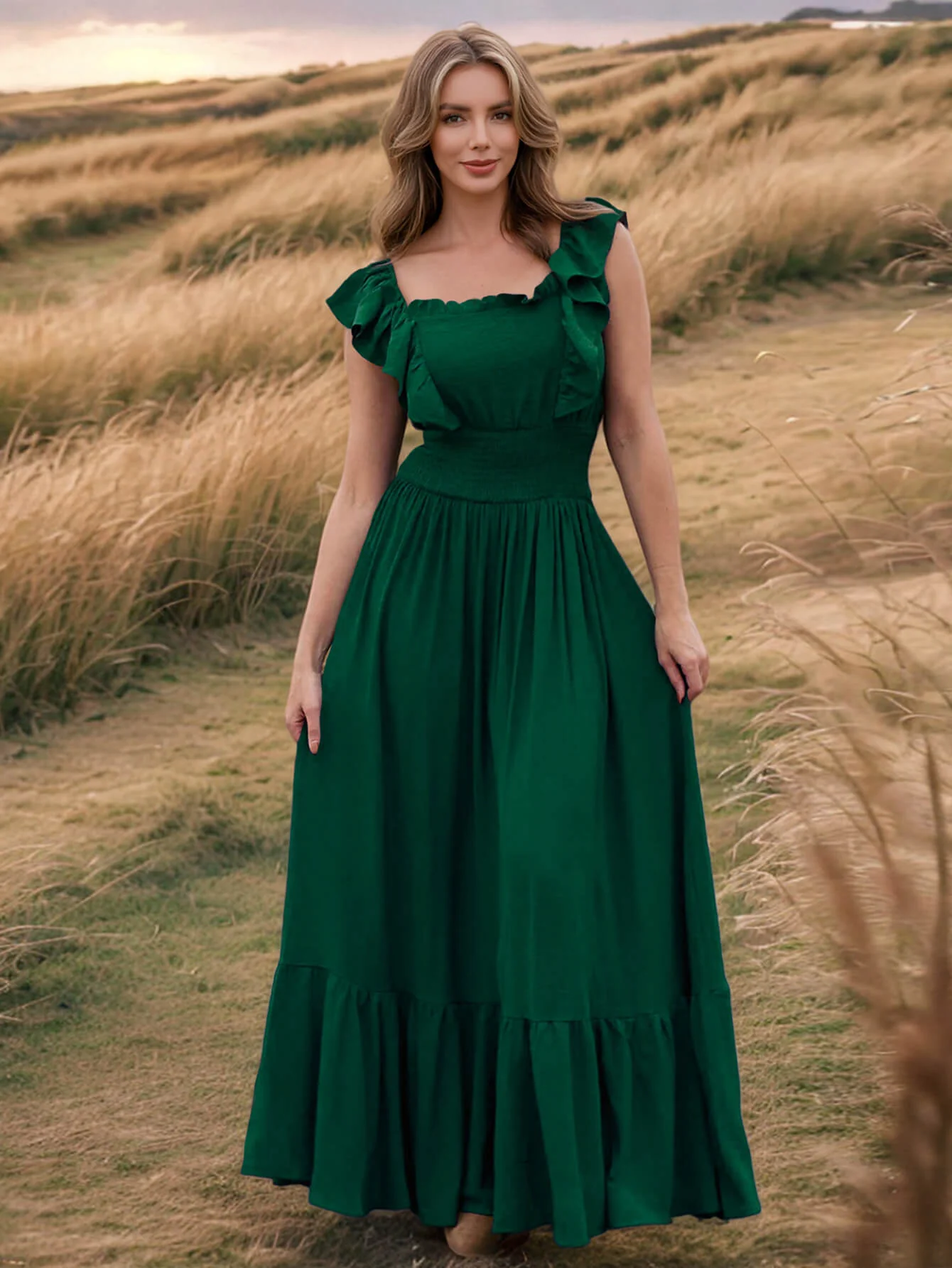 Meralda Ruffle Shoulder Maxi Dress - Image 5