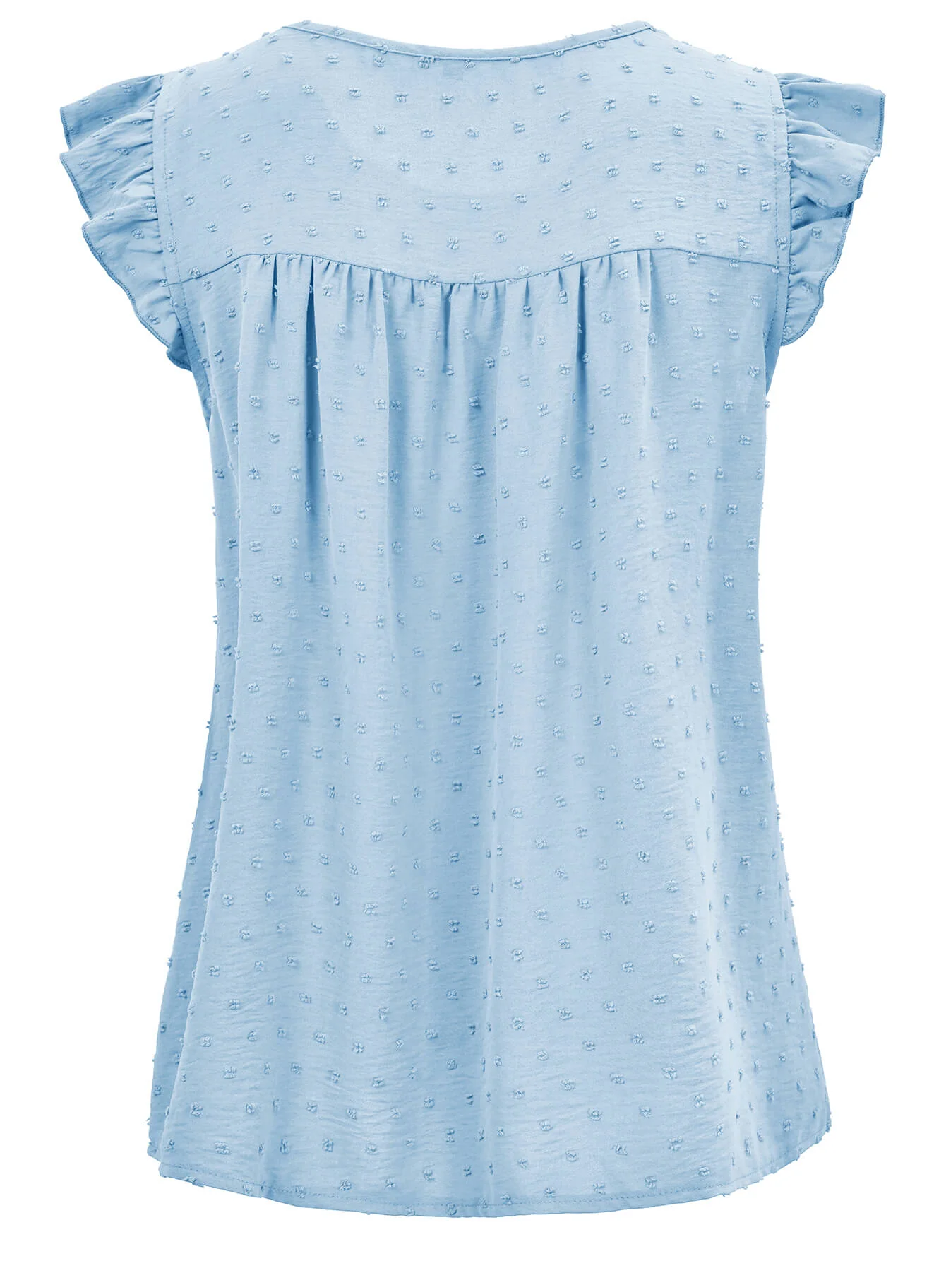 Meredith Short Ruffle Sleeve Top - Blue - Image 8
