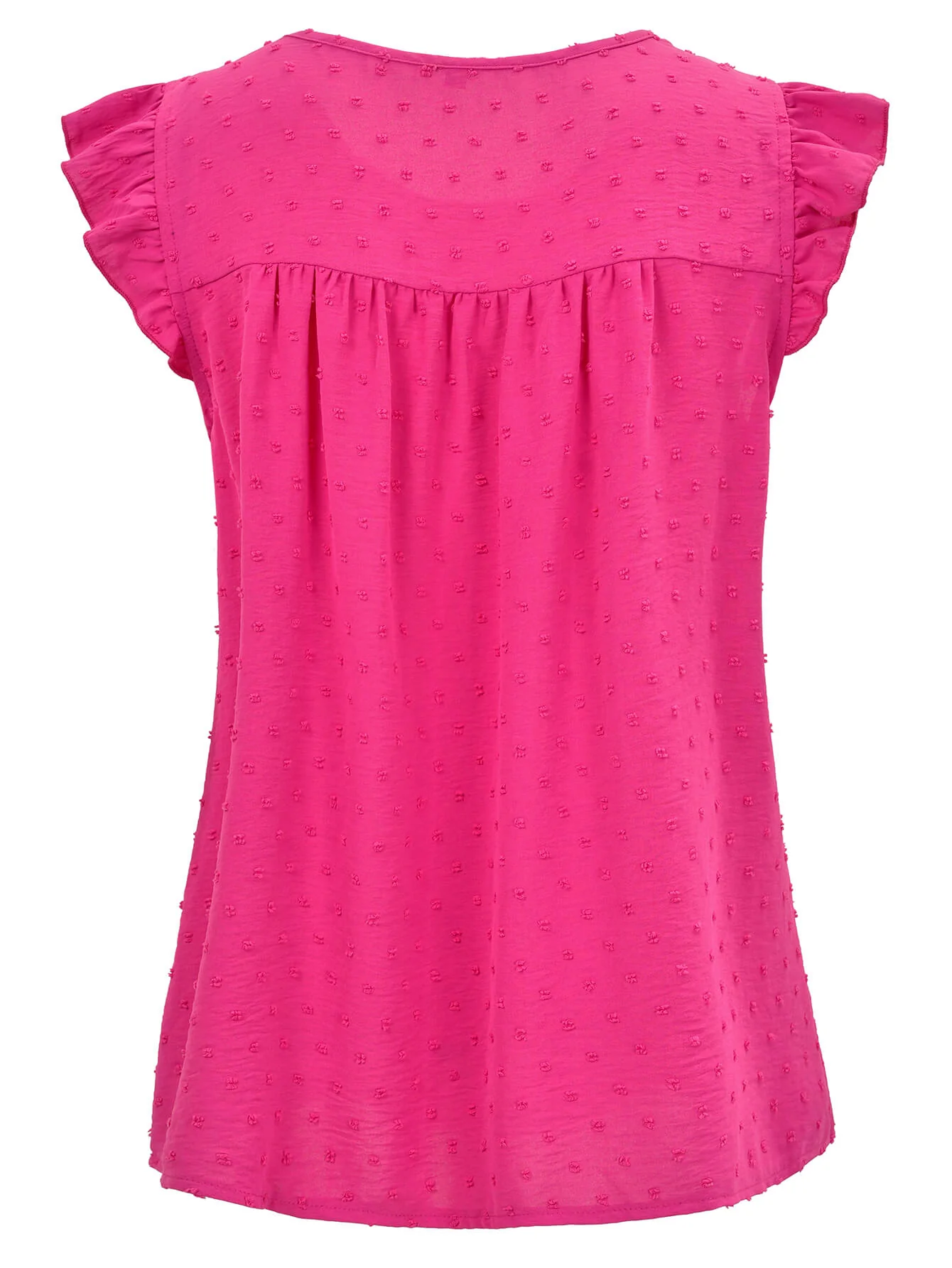 Meredith Short Ruffle Sleeve Top - Pink - Image 8