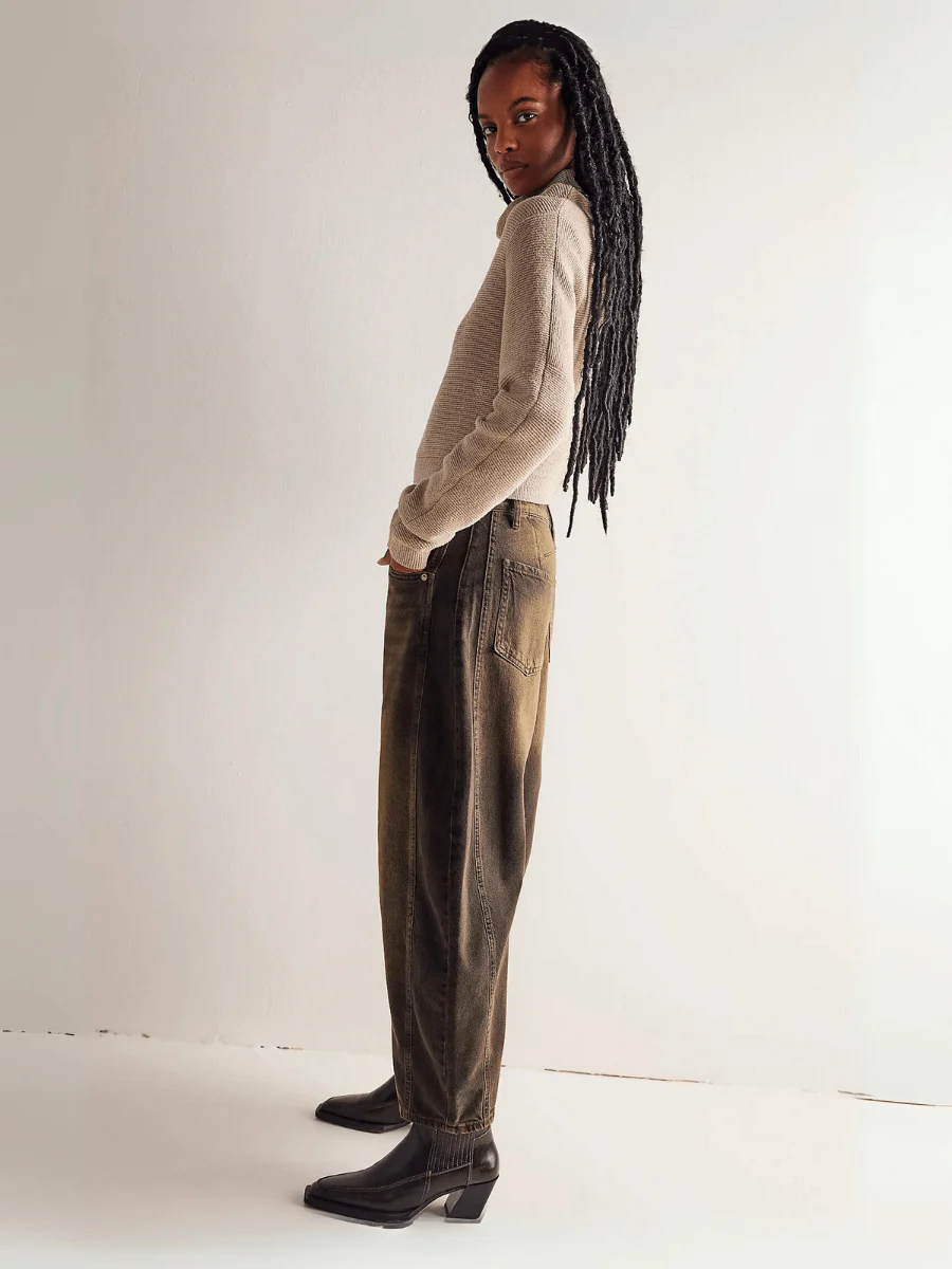 Merissa Mid Waisted Wide Leg Jeans - Caramel - Image 3