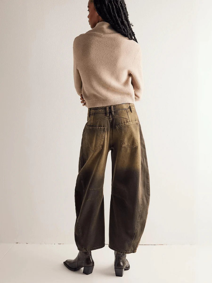 Merissa Mid Waisted Wide Leg Jeans - Caramel - Image 4