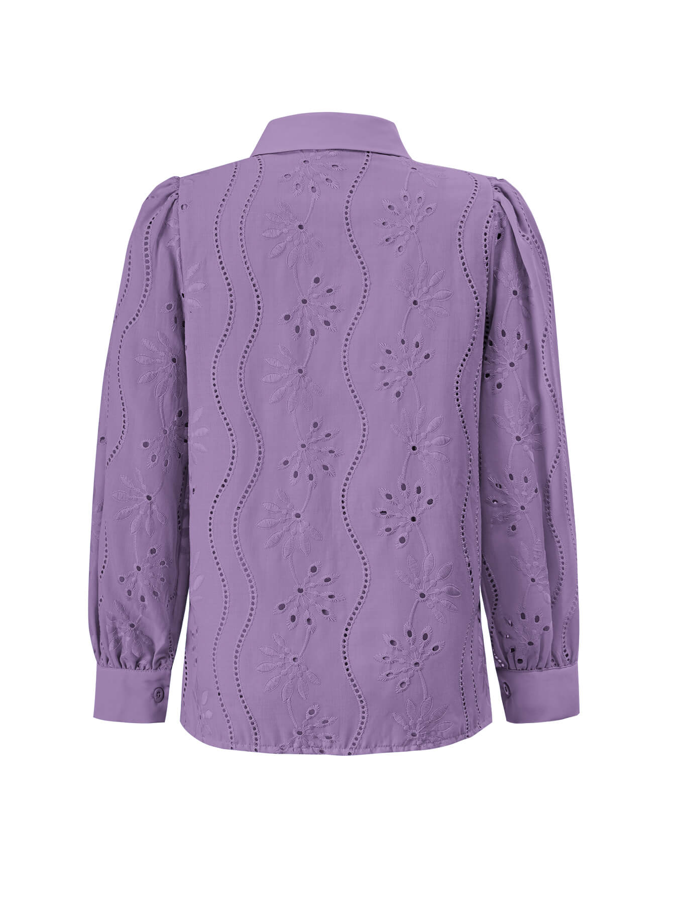 Miley Perforated Long Sleeve Blouse - lavender - Image 7