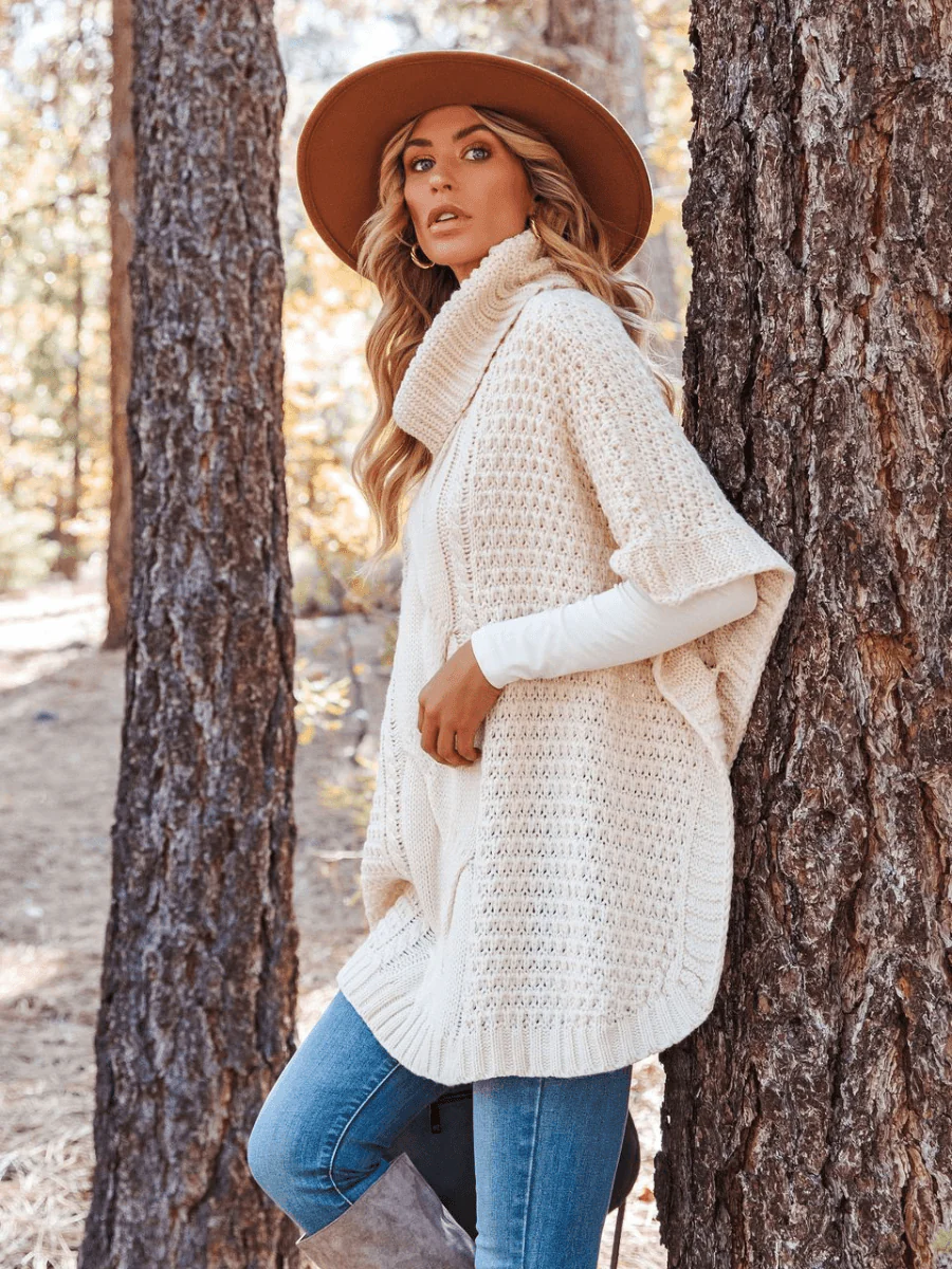 Milligan Oversized Turtleneck Sweater - Beige - Image 8