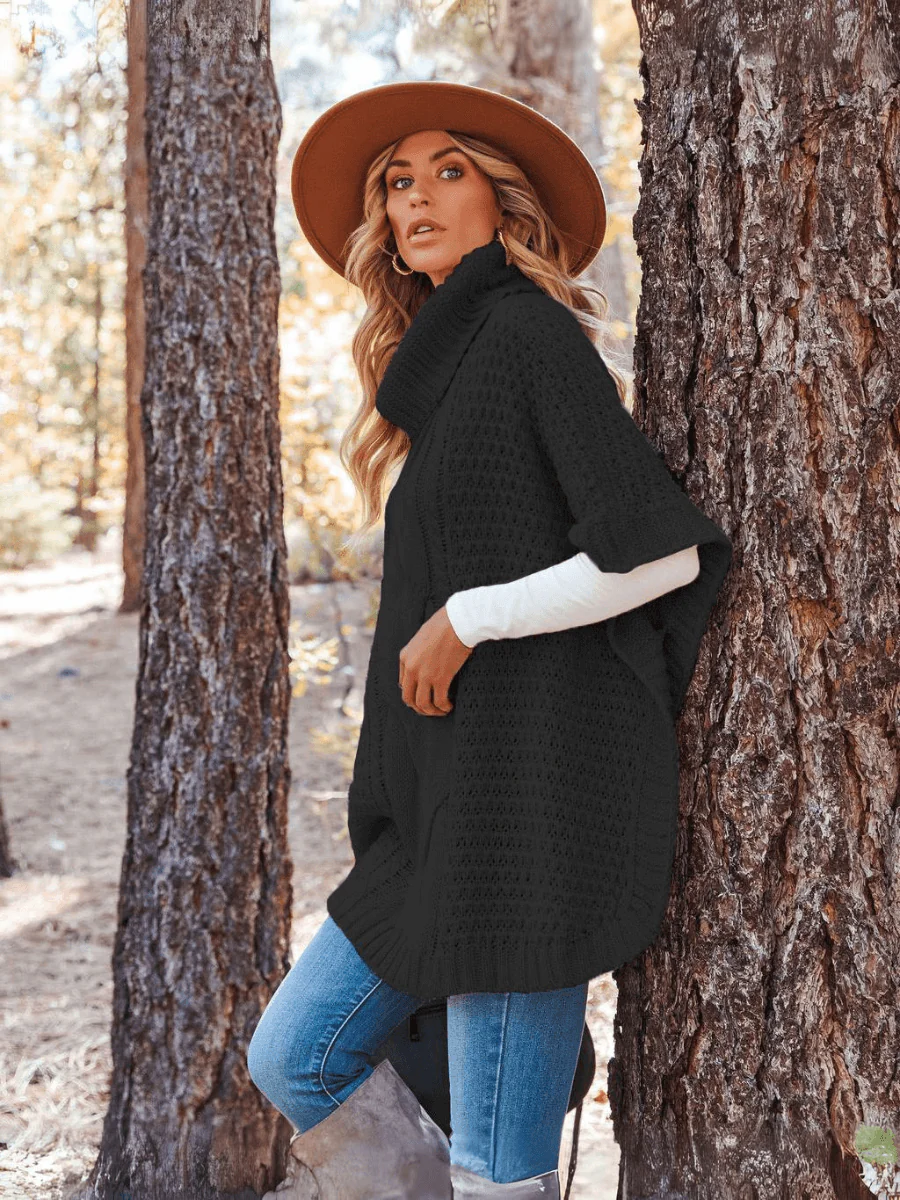 Milligan Oversized Turtleneck Sweater - Black - Image 2