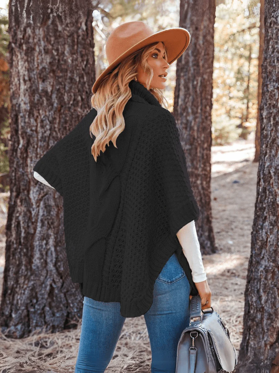 Milligan Oversized Turtleneck Sweater - Black - Image 3