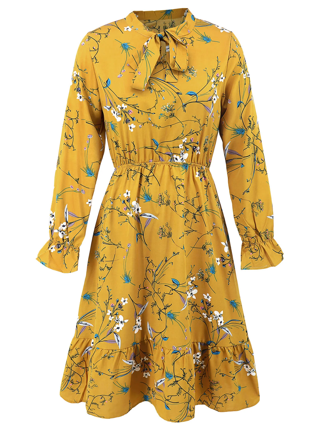 Minka Floral Long Sleeve Midi Dress - Image 19