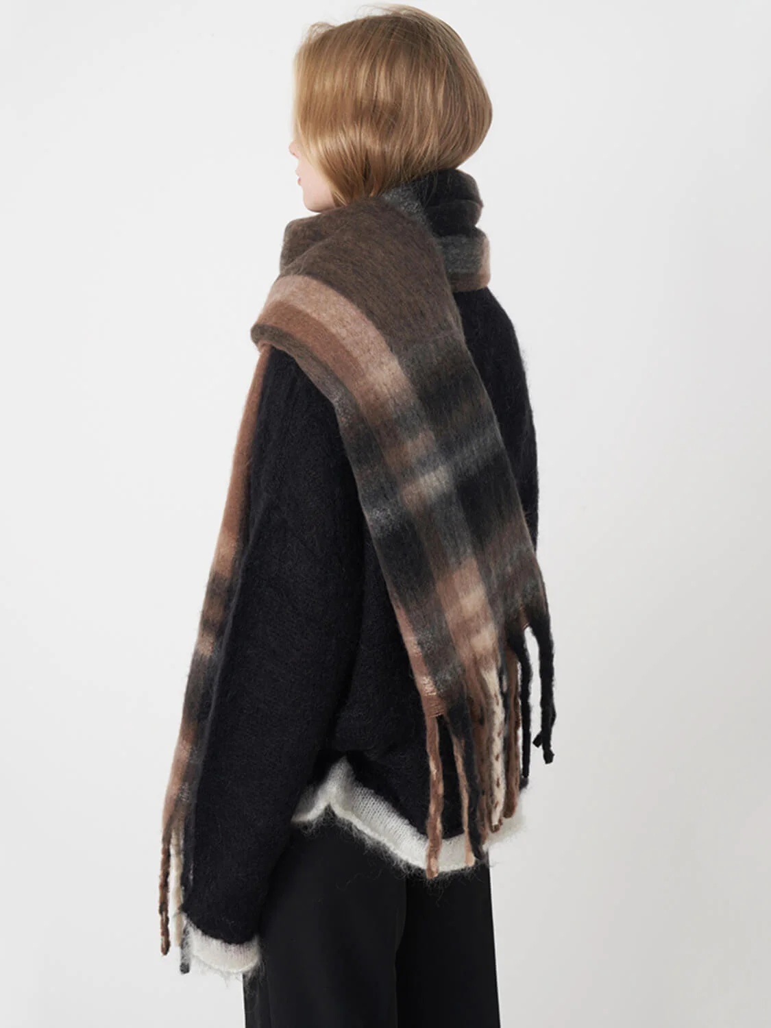 Mitchell Gradient Tassel Blanket Scarf - brown - Image 5