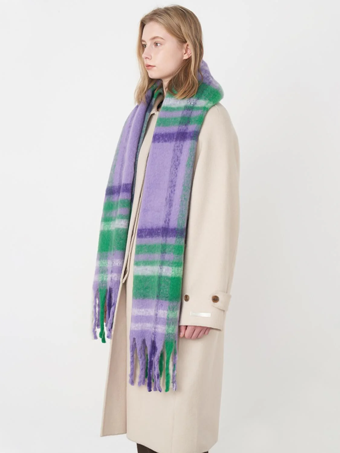 Mitchell Gradient Tassel Blanket Scarf - Purple - Image 2