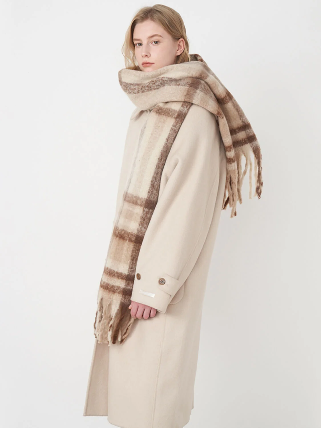 Mitchell Gradient Tassel Blanket Scarf - taupe - Image 3