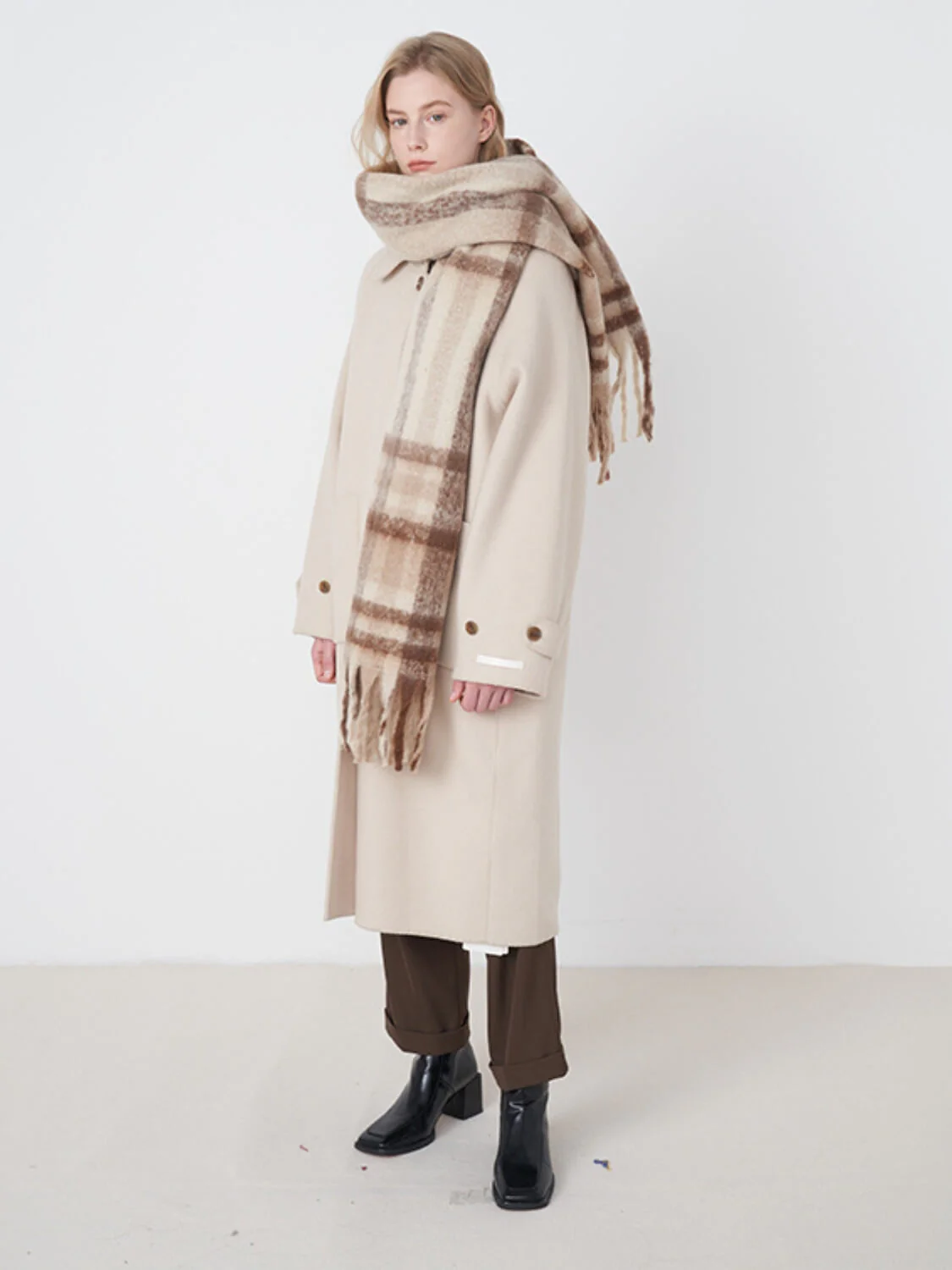 Mitchell Gradient Tassel Blanket Scarf - taupe - Image 4