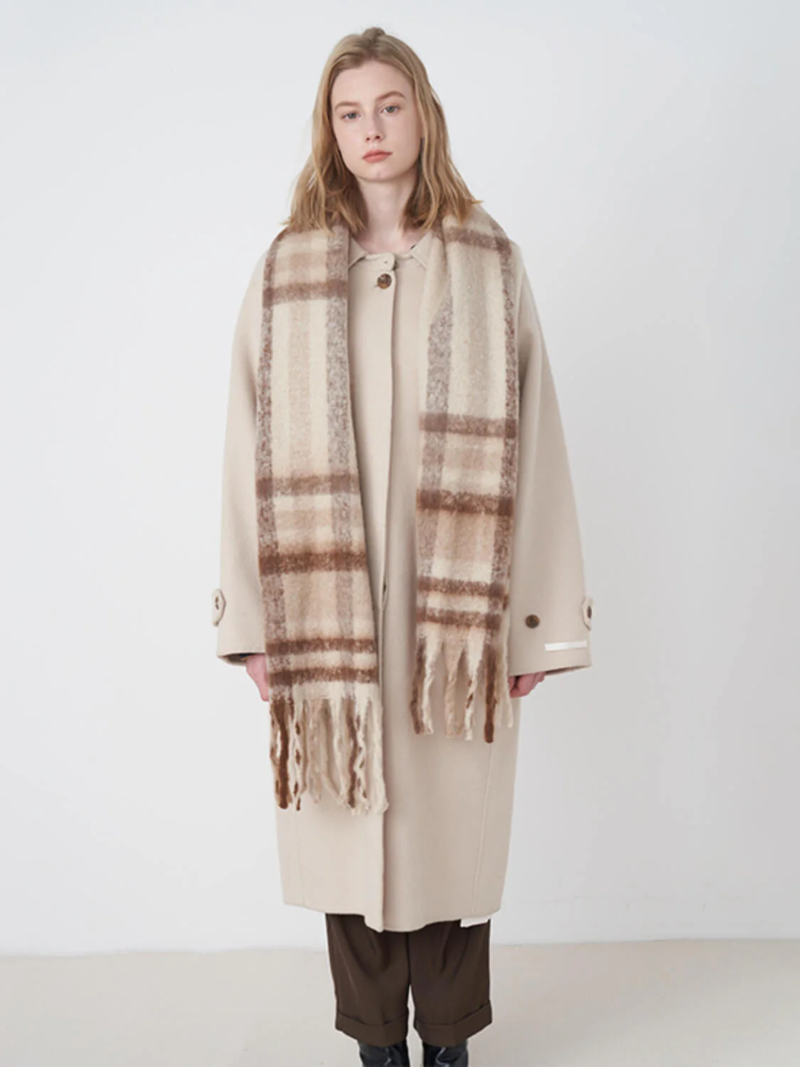 Mitchell Gradient Tassel Blanket Scarf - taupe - Image 5