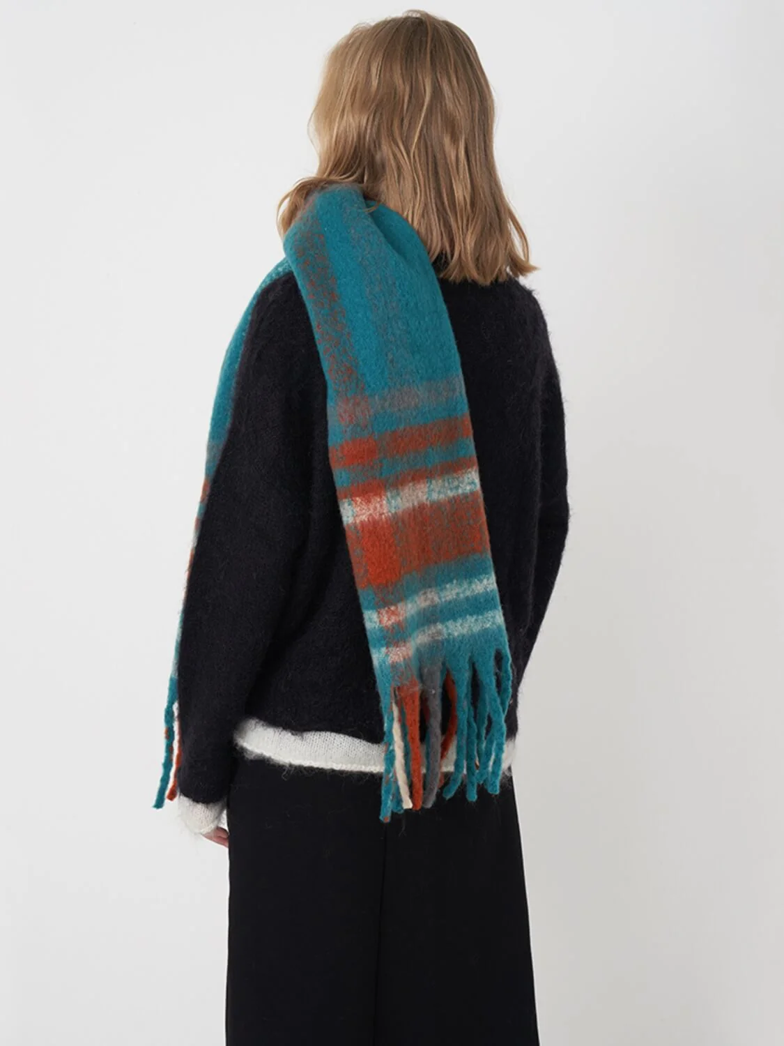 Mitchell Gradient Tassel Blanket Scarf - Teal - Image 5