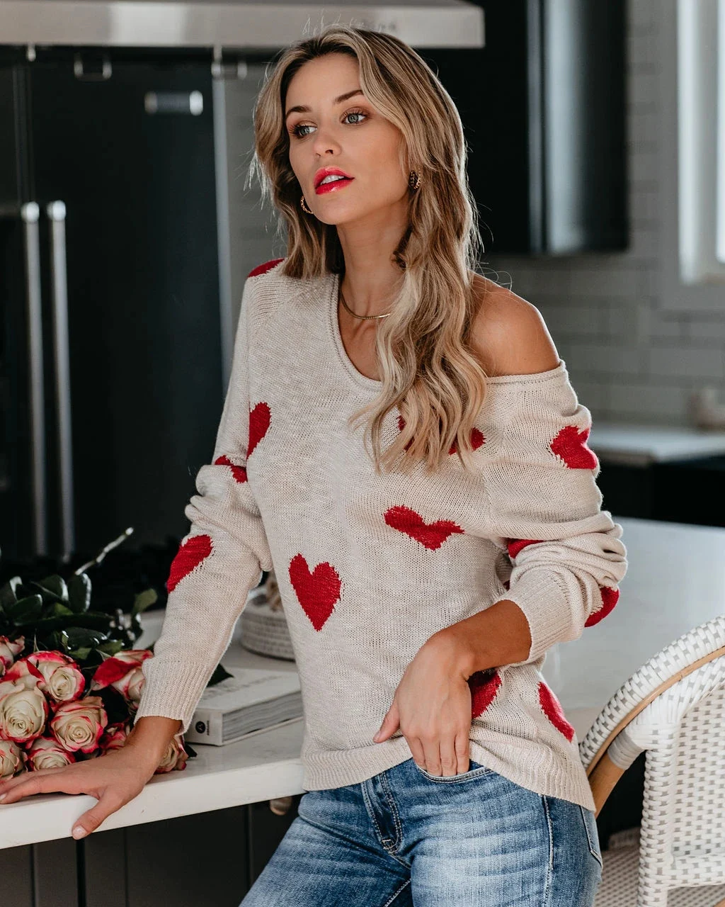 My Floral Heart Oversized Knit Sweater - Image 6