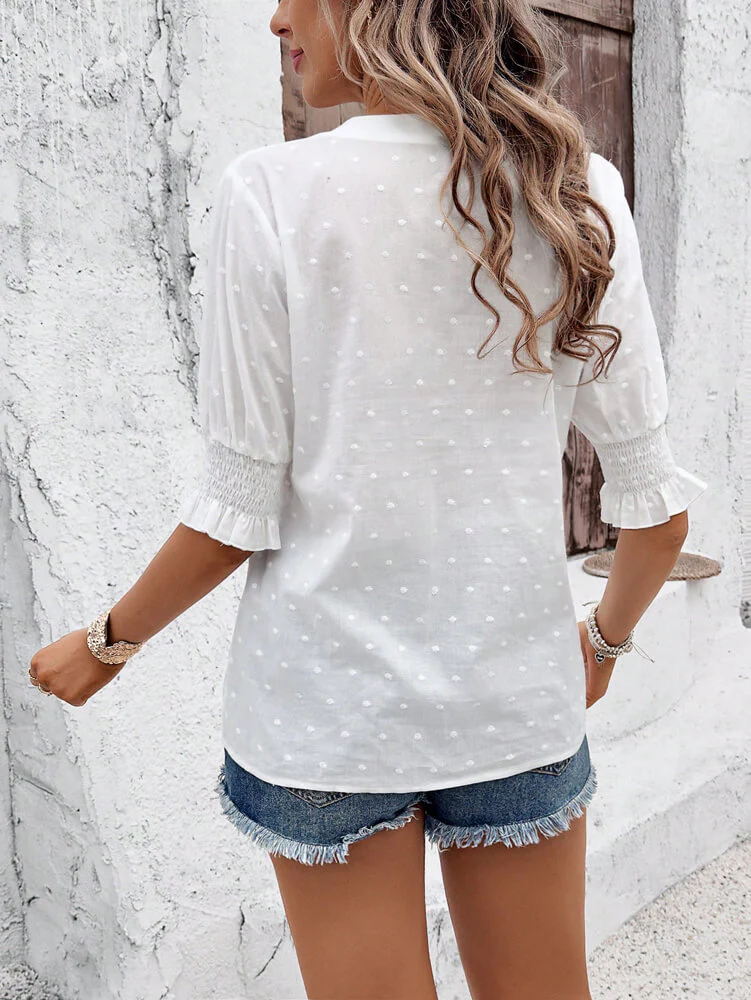 Nala Sheer Short Sleeve Blouse - Image 12