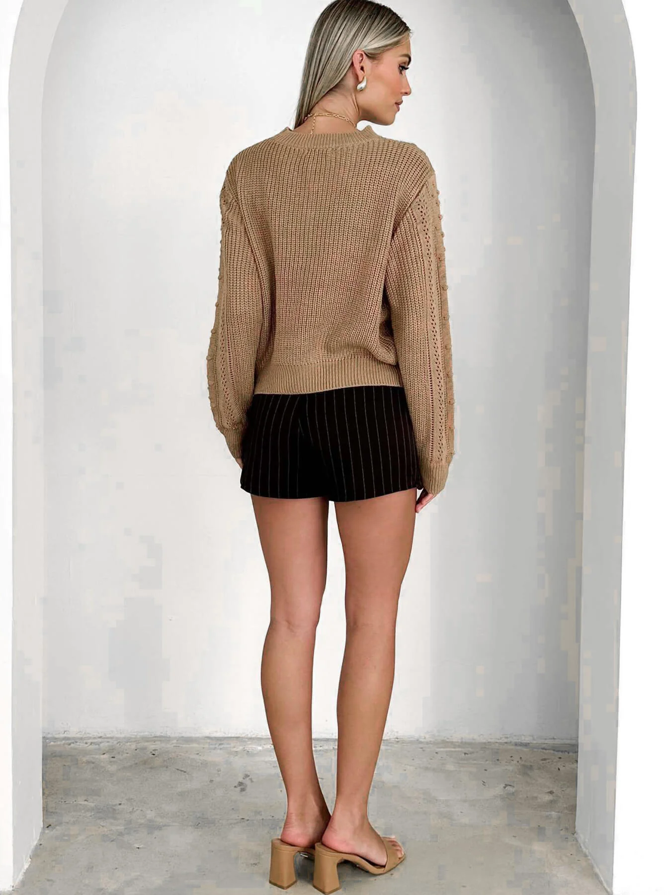 Natalee Pop Perforated Knit Sweater - Image 3