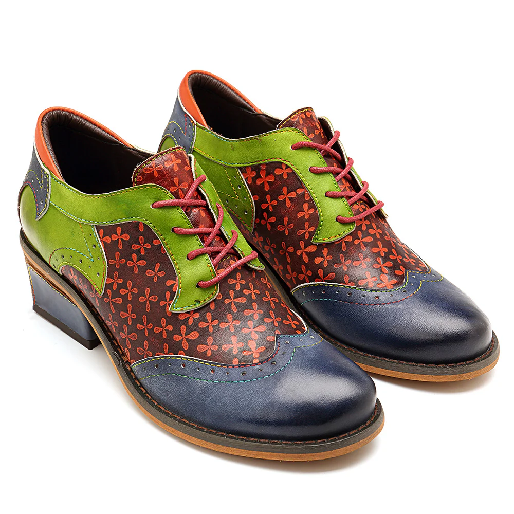 SOFFIA | NAVY LEATHER BROGUES OXFORD - Image 5