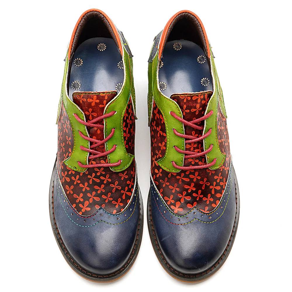 SOFFIA | NAVY LEATHER BROGUES OXFORD - Image 6