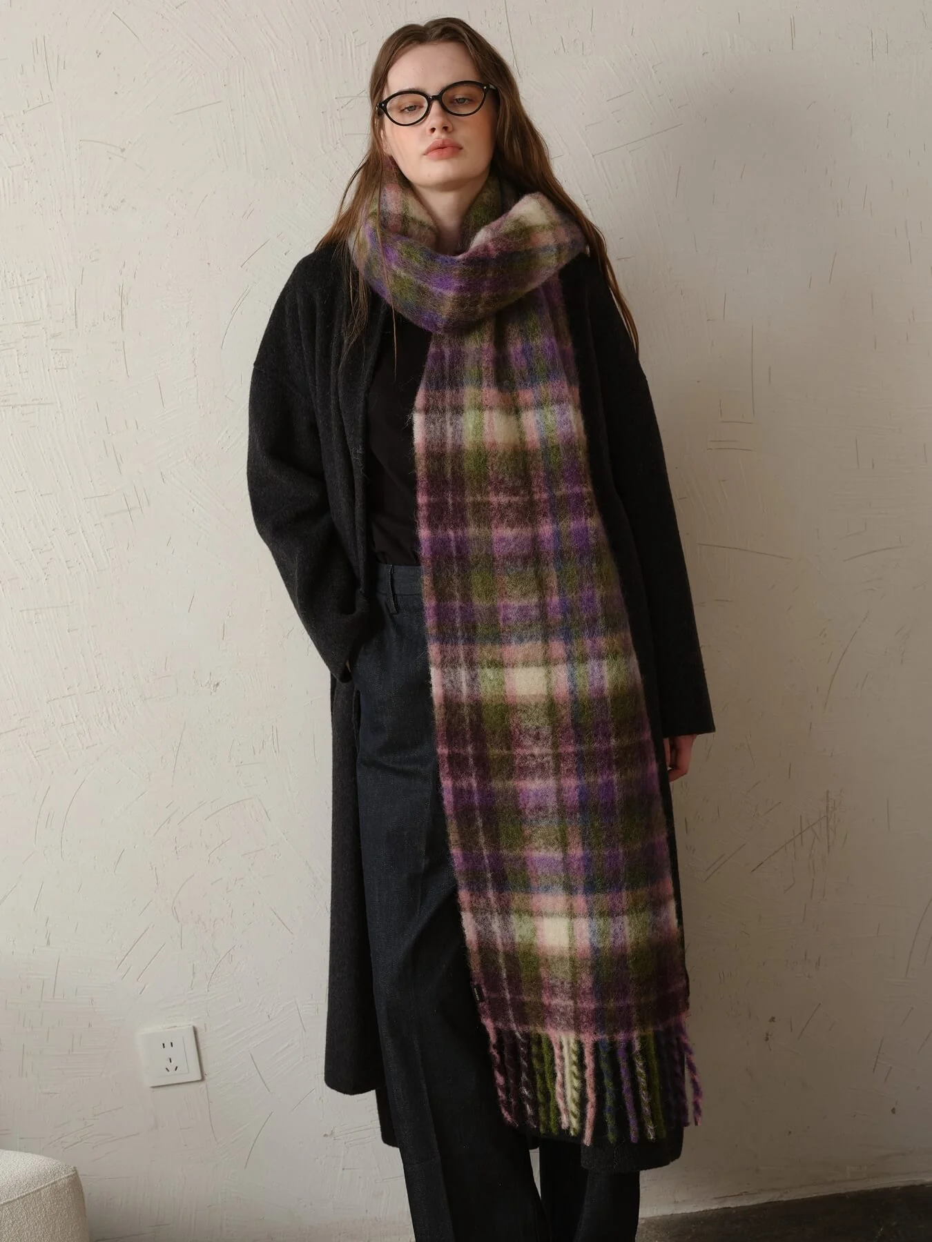Nelma Cashmere Blend Tartan Tassel Scarf - Image 10
