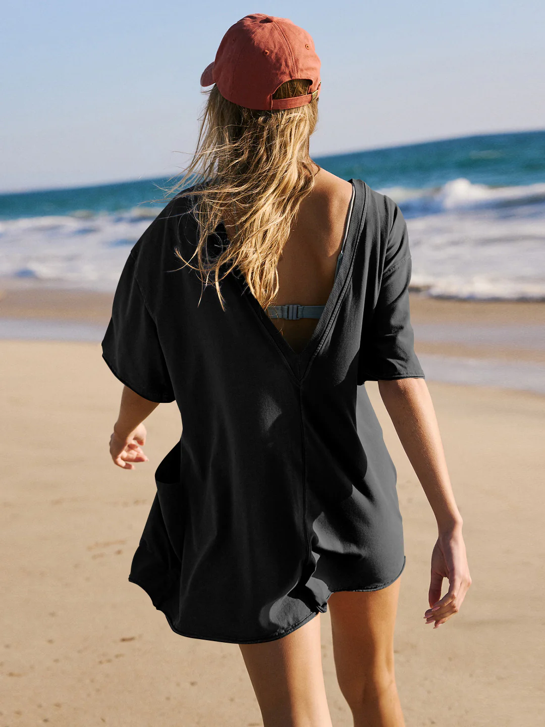 Nevaeh Cotton Pocketed Romper - Black - Image 4
