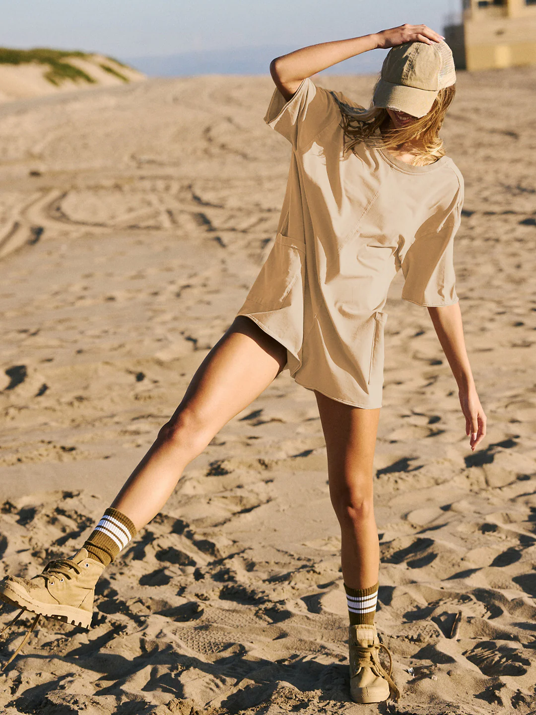 Nevaeh Cotton Pocketed Romper - Neutral - Image 2