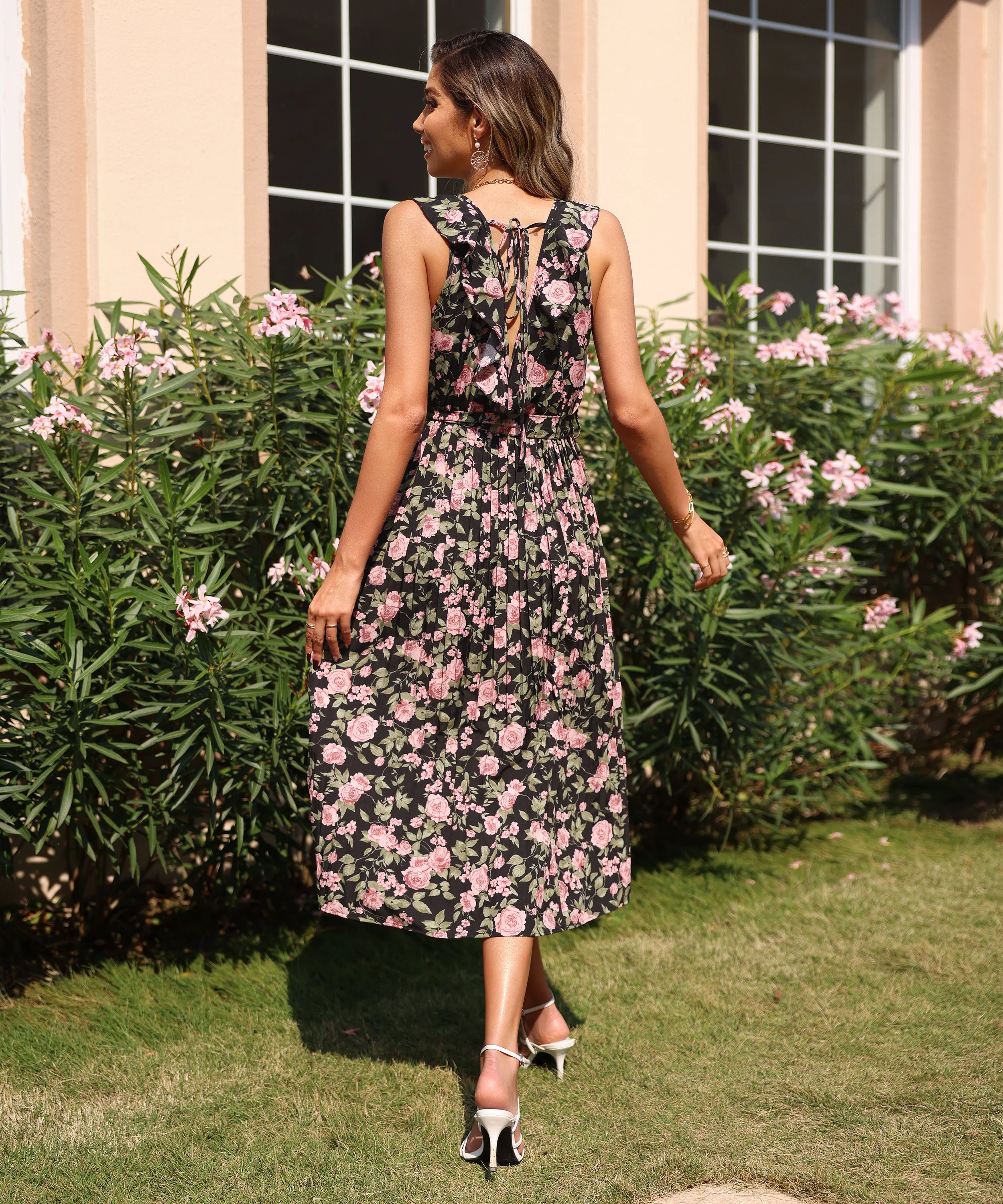 NICOLENE MAXI DRESS - BLACK PRINT - Image 3